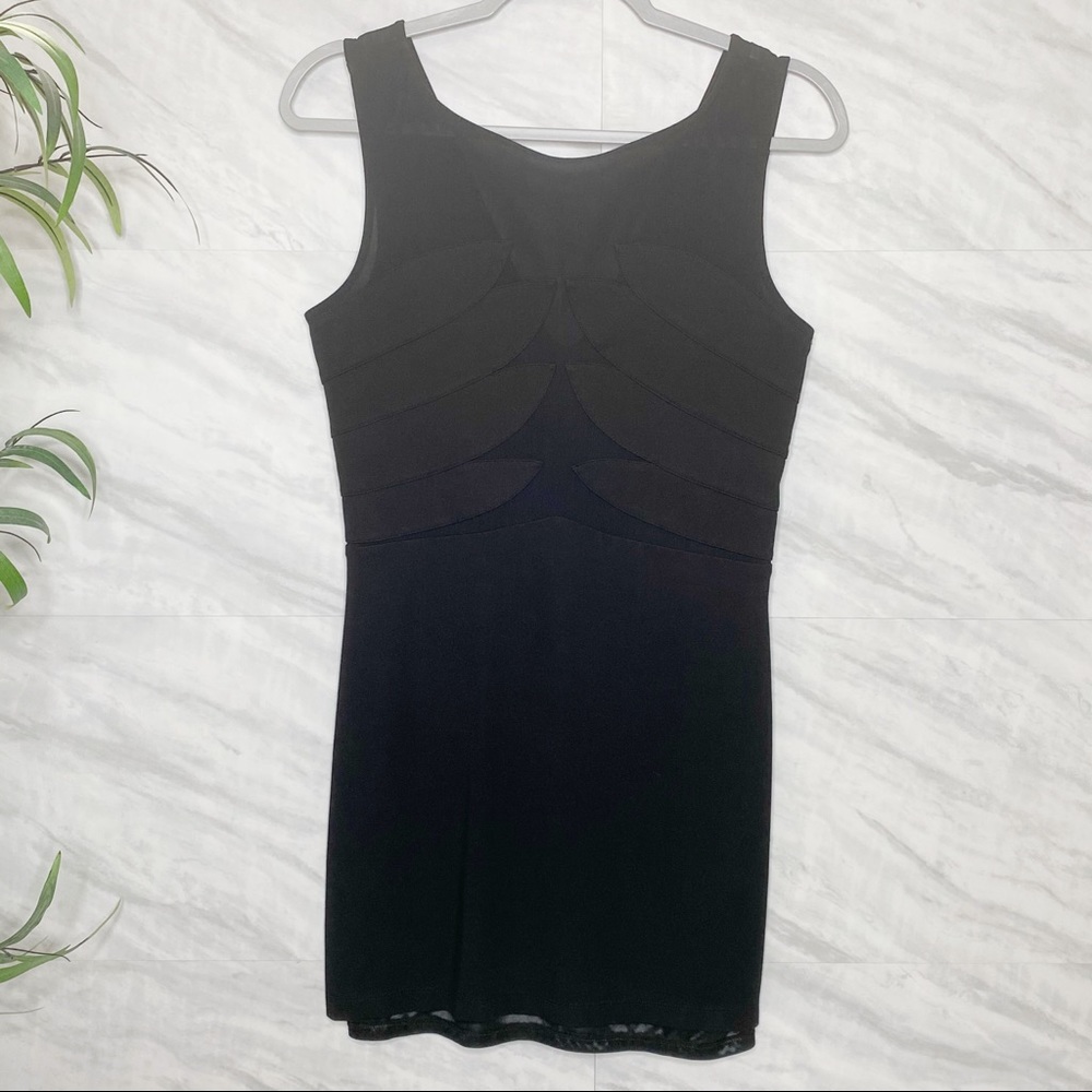 Bebe Mini Sheer Front Dress Medium
